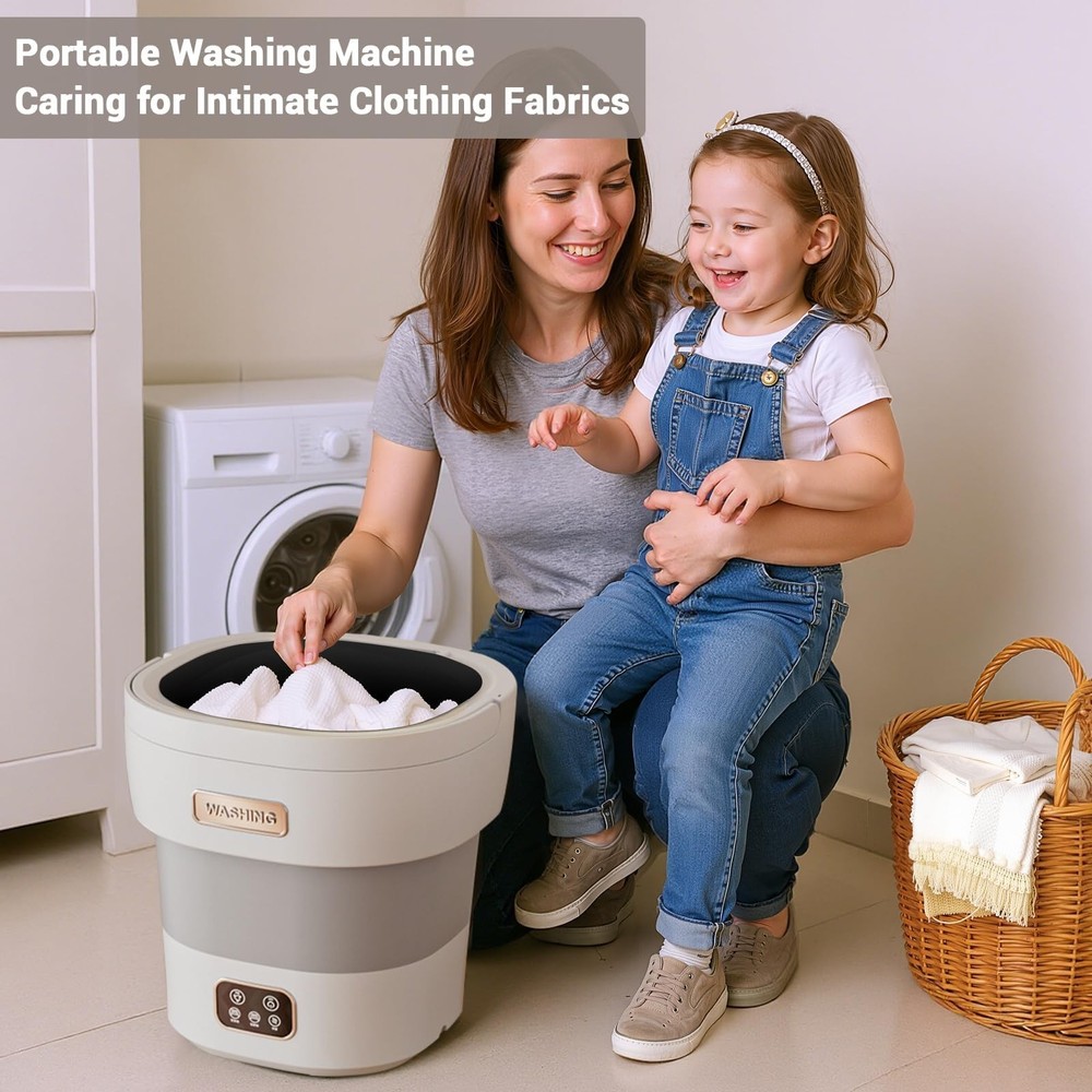 Portable Washing Machine 12L Fully Automatic 3 Modes Collapsible Compact Garvee