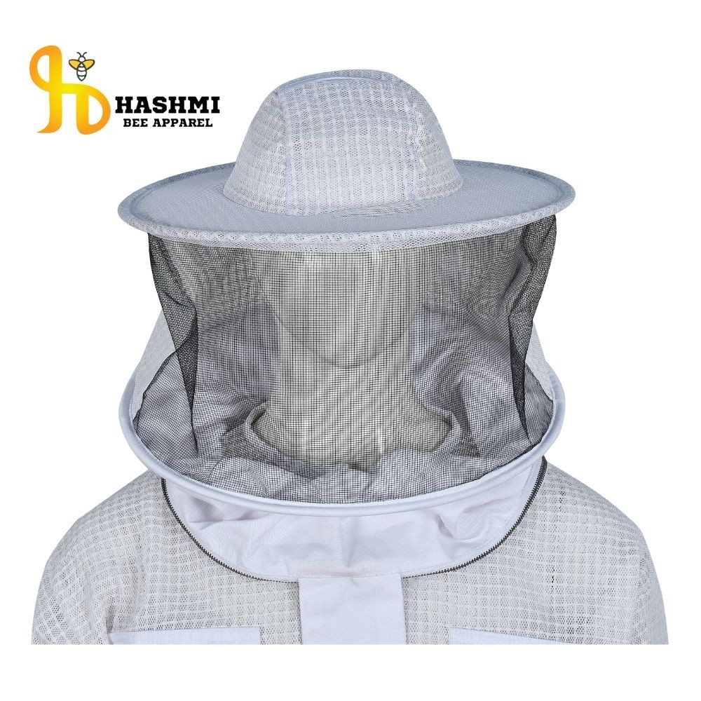 Sting Proof Bee Protective Jacket 3 Layer Full Ventilated Round Hat White 4XL