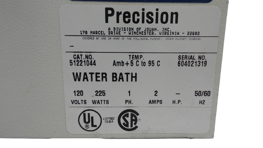 Precision Microprocessor Controlled 280 Series Water Bath 51221044