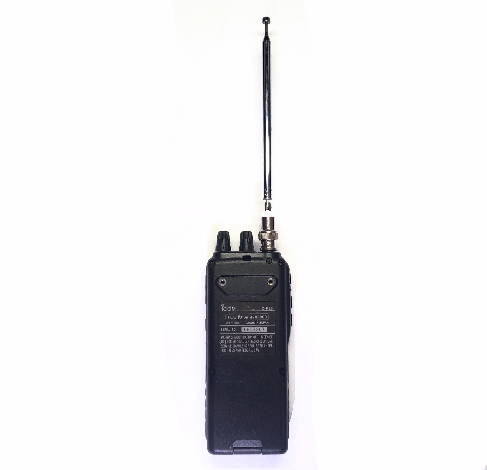 Icom IC-R20 Communications Receiver with Antenna and Battery Spacer