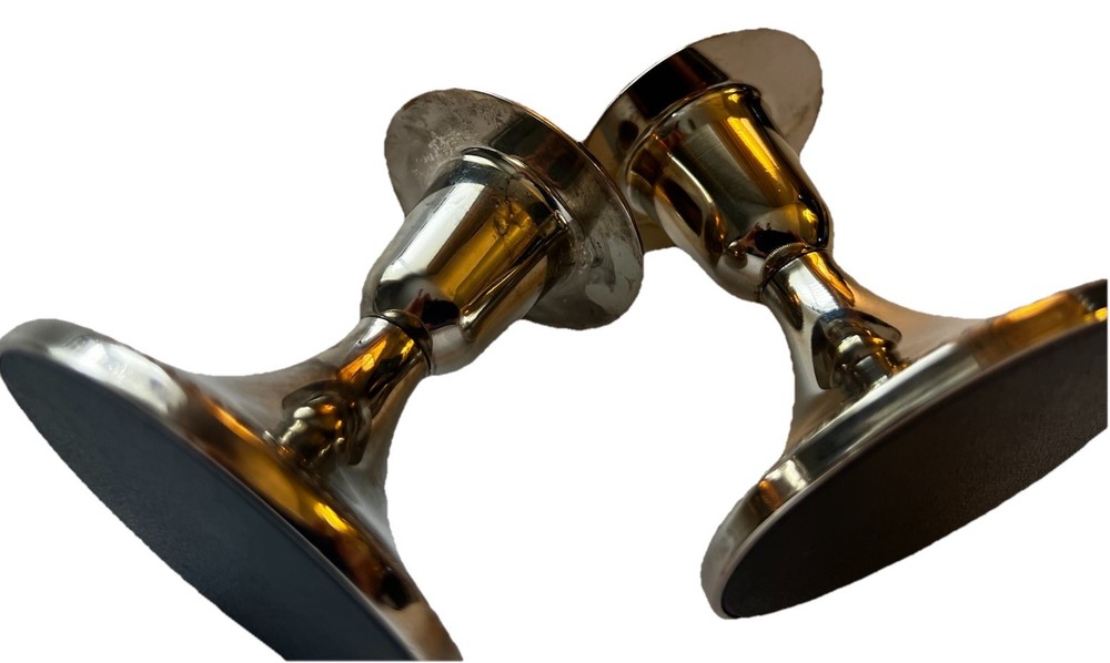 Pair Of 3" Three Inch Silver Plate Candle Holders - Unbranded