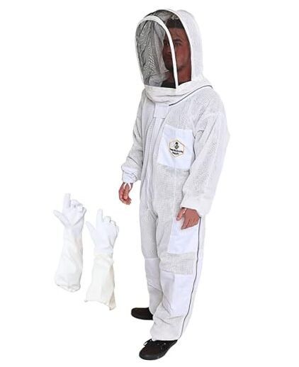 3-Layer Ventilated Bee Suit, Beekeeper Suit Kit with Detachable 3X-Large