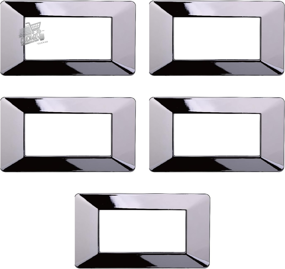 PACK OF 5 TECHNOPOLYMER PLATES, COMPATIBLE WITH VIMAR PLANA, 4 MODULES/