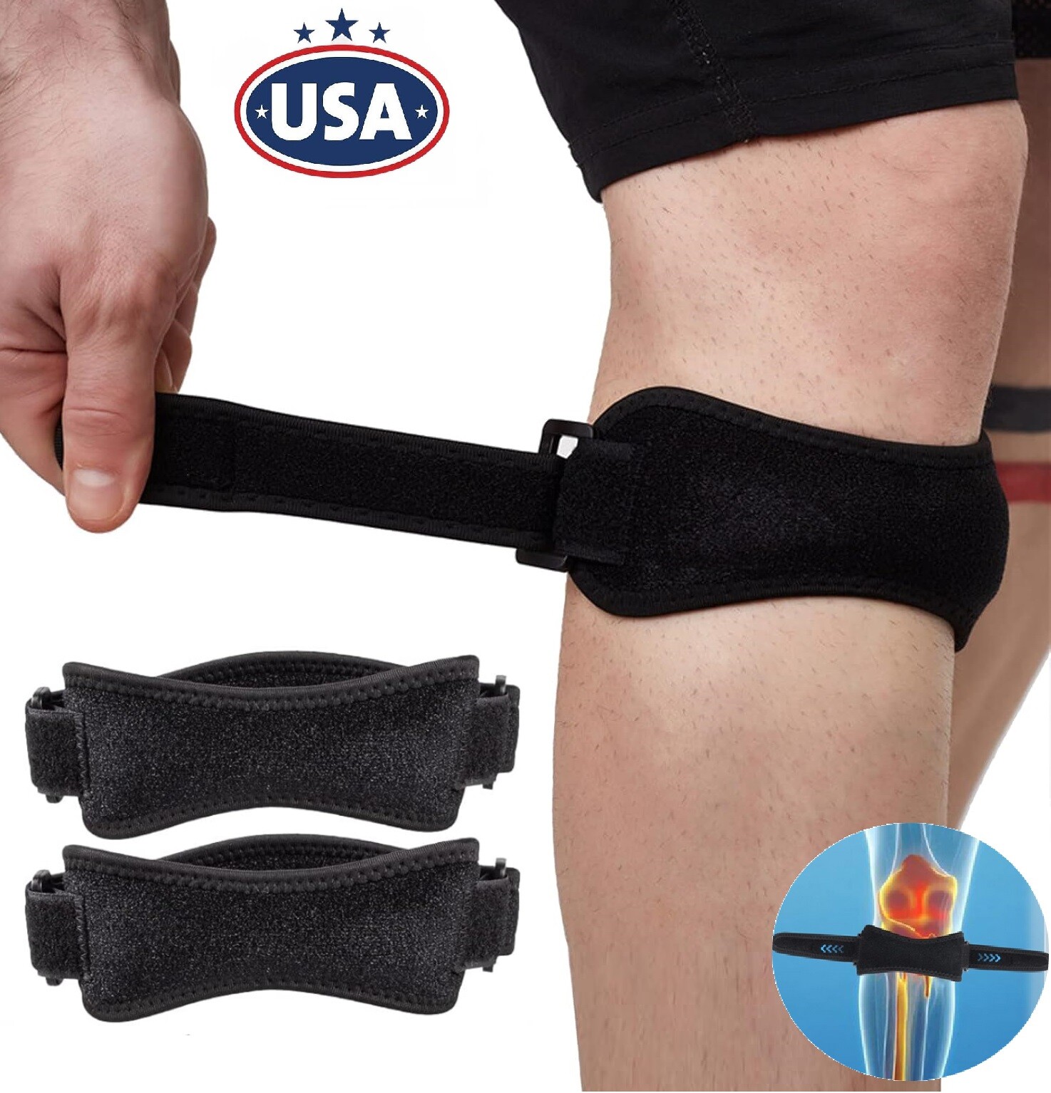 Pain Relief Knee Brace Support Patella Stabilizer Strap Arthritis Running Tendon