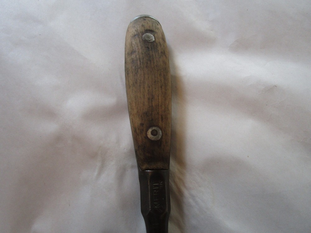 Antique Split Wood Perfect Handle Large Screwdriver, Flat Head, 16", Merit