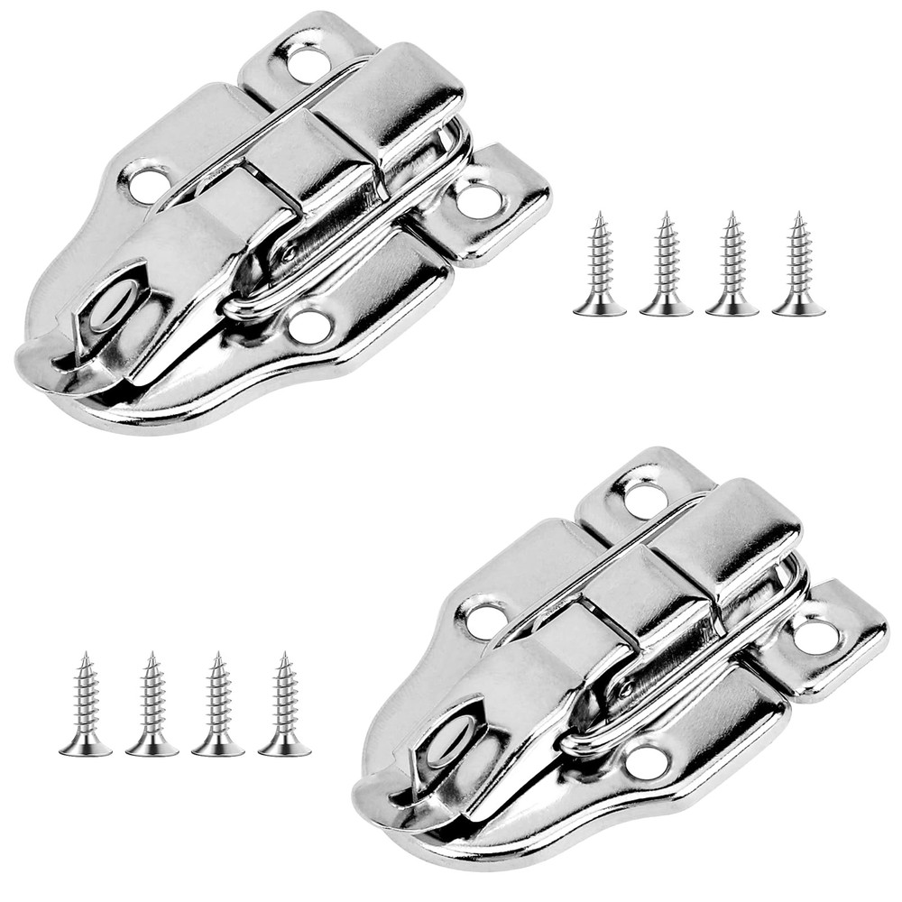 2 Pack Metal Duck-Billed Box Hasp Lock Toggle Latch Catch, Toolbox...