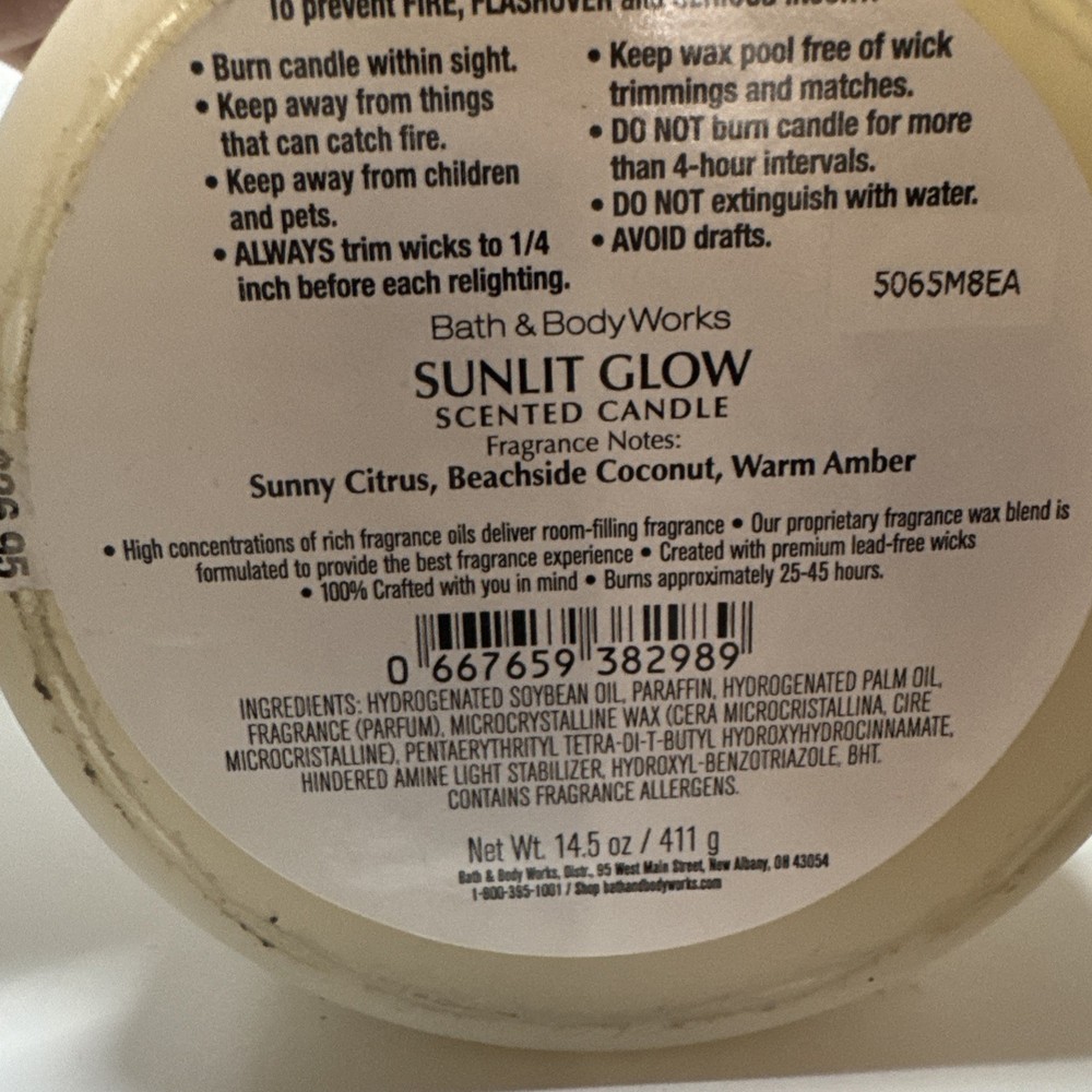Sunlit Glow 3-Wick Candle Bath & Body Works