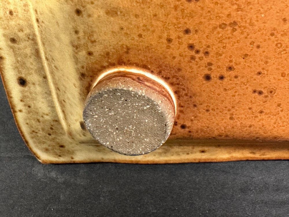 Studio Art Pottery Square Imprinted Fish - Double Handled Serving Tray/Dish