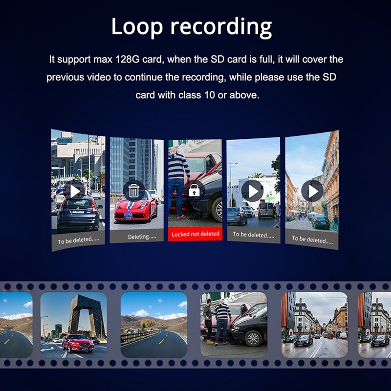 HD Dash Cam 170° Wide Angle Night Vision Loop Recording Video Recorder G-Sensor