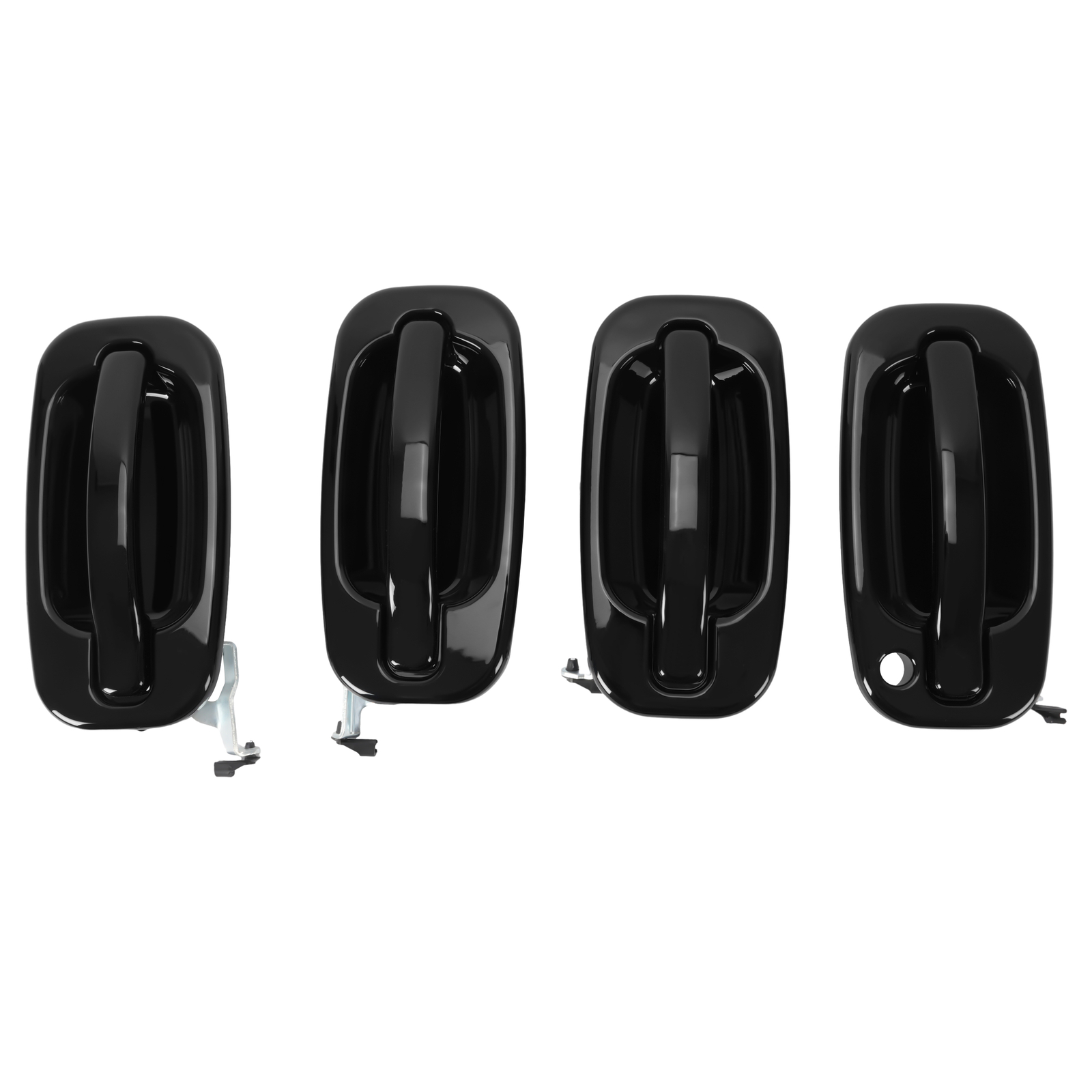 4Pcs NEW Outside Door Handles Set Painted Black For Silverado Tahoe Sierra 99-06
