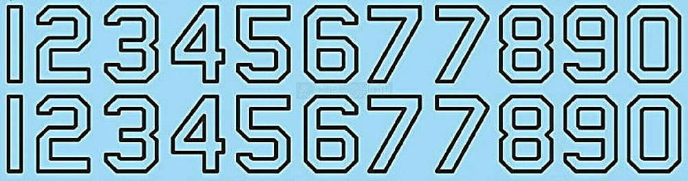 Start Numbers Black 20mm 1:18 Decal Decals