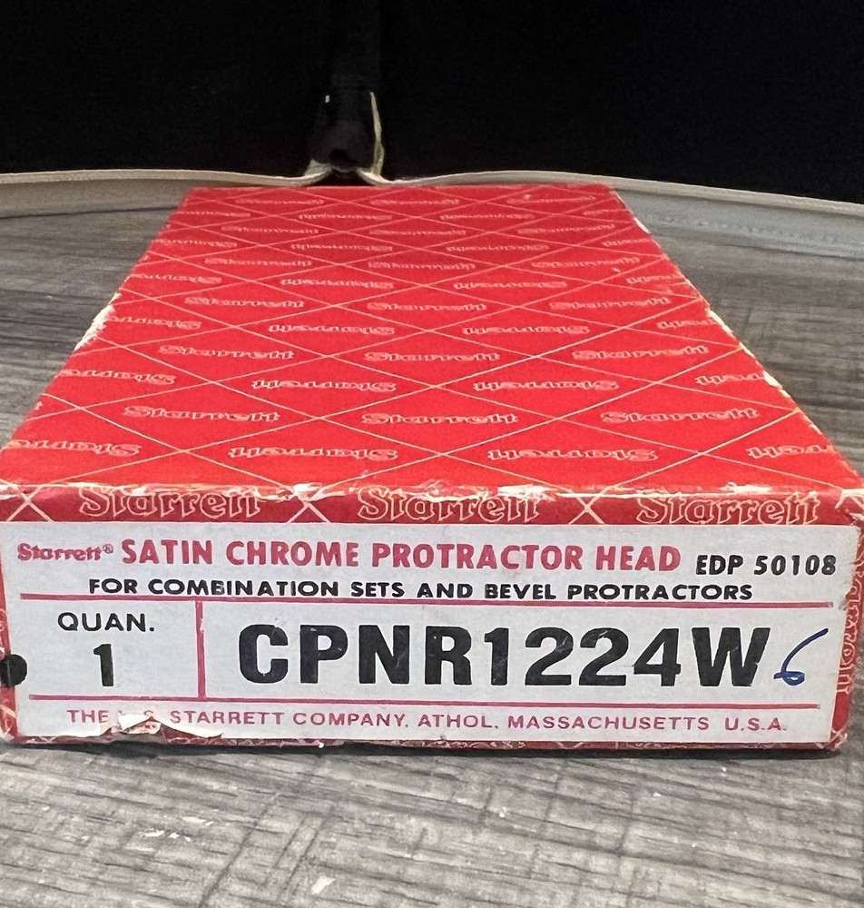 Starrett Satin Chrome Protractor Head CPNR1224W Original box /packaging