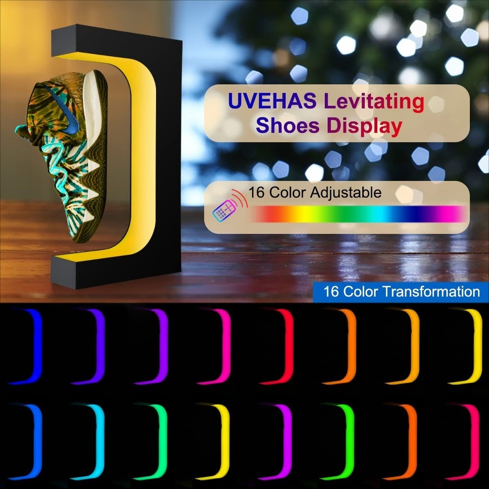 UVEHAS Levitating Shoe Display Stand, Floating Sneaker Stand with Remote 16 C...