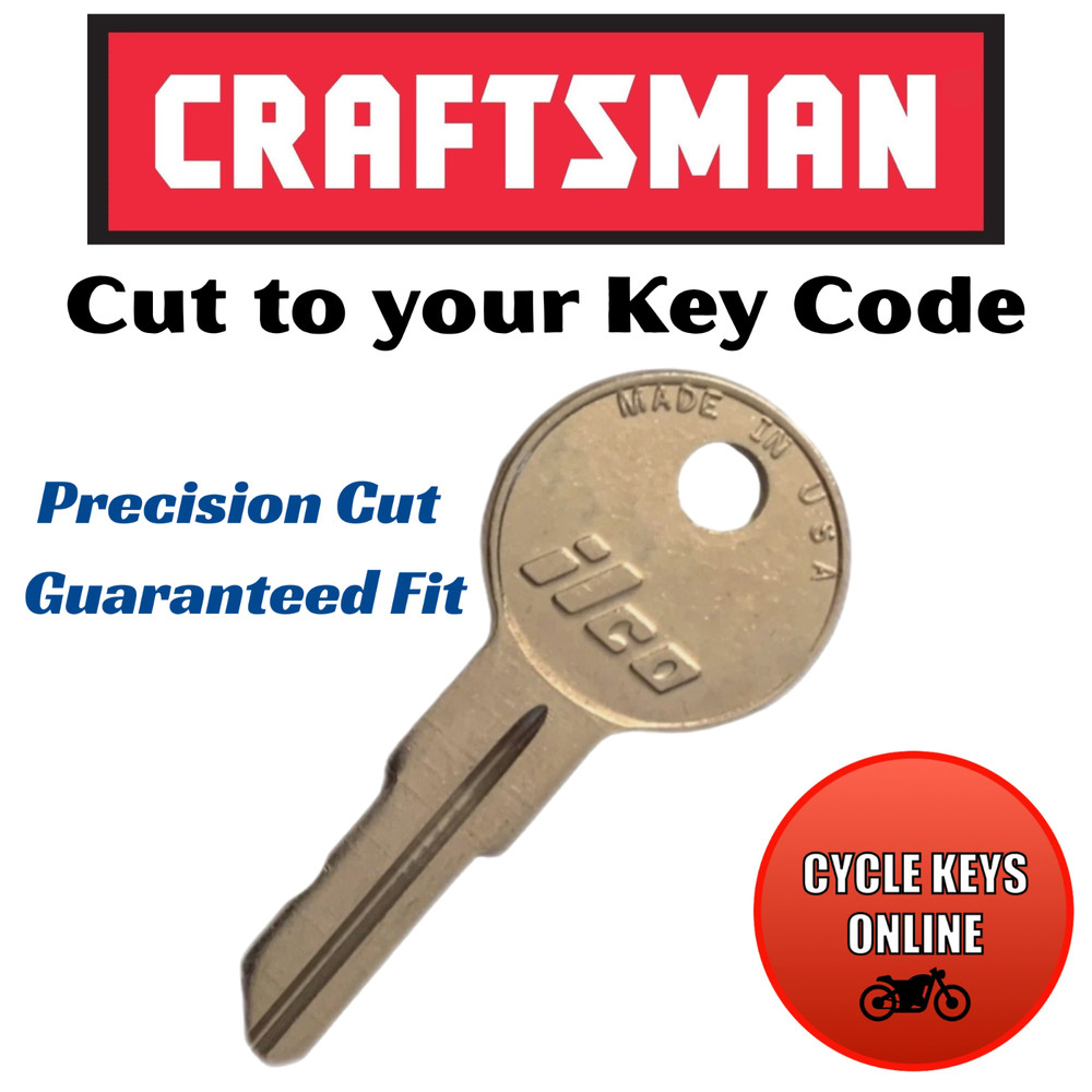 Craftsman Toolbox Keys cut to code for key codes 01-99