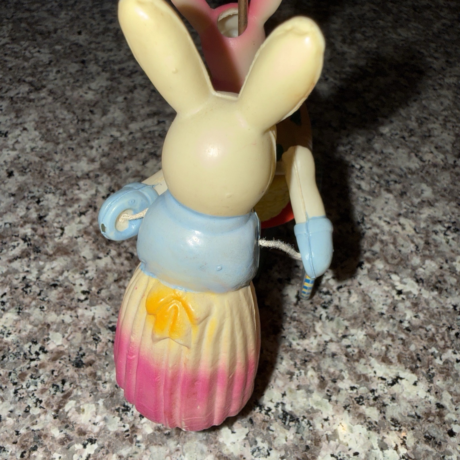 Vintage Wind-Up Bunny Carriage Tin & Celluloid Toy Made in Japan Box O.K.D.