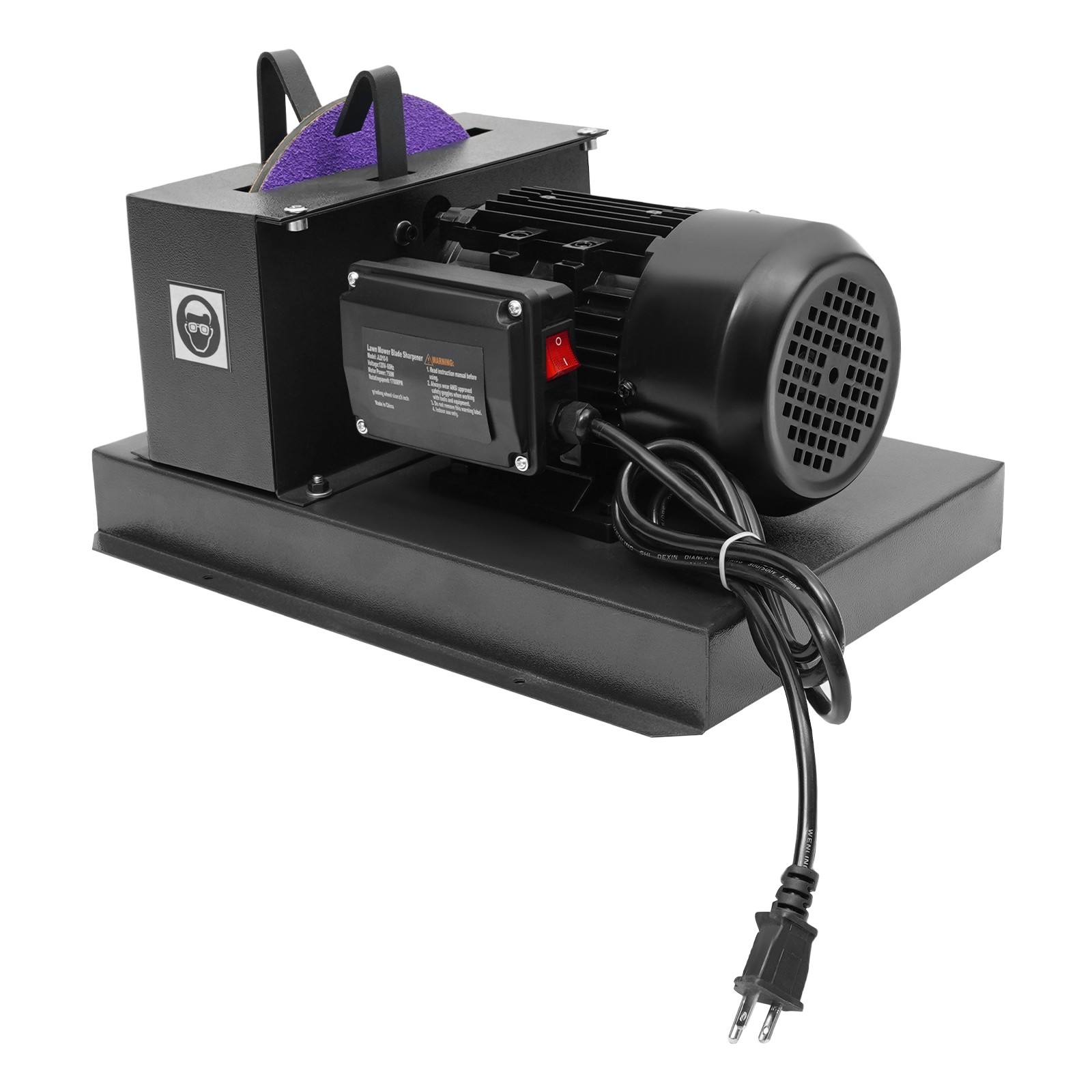 Lawn Mower Blade Sharpener 1HP 750W with 9-inch Grinding Wheel 1700 RPM