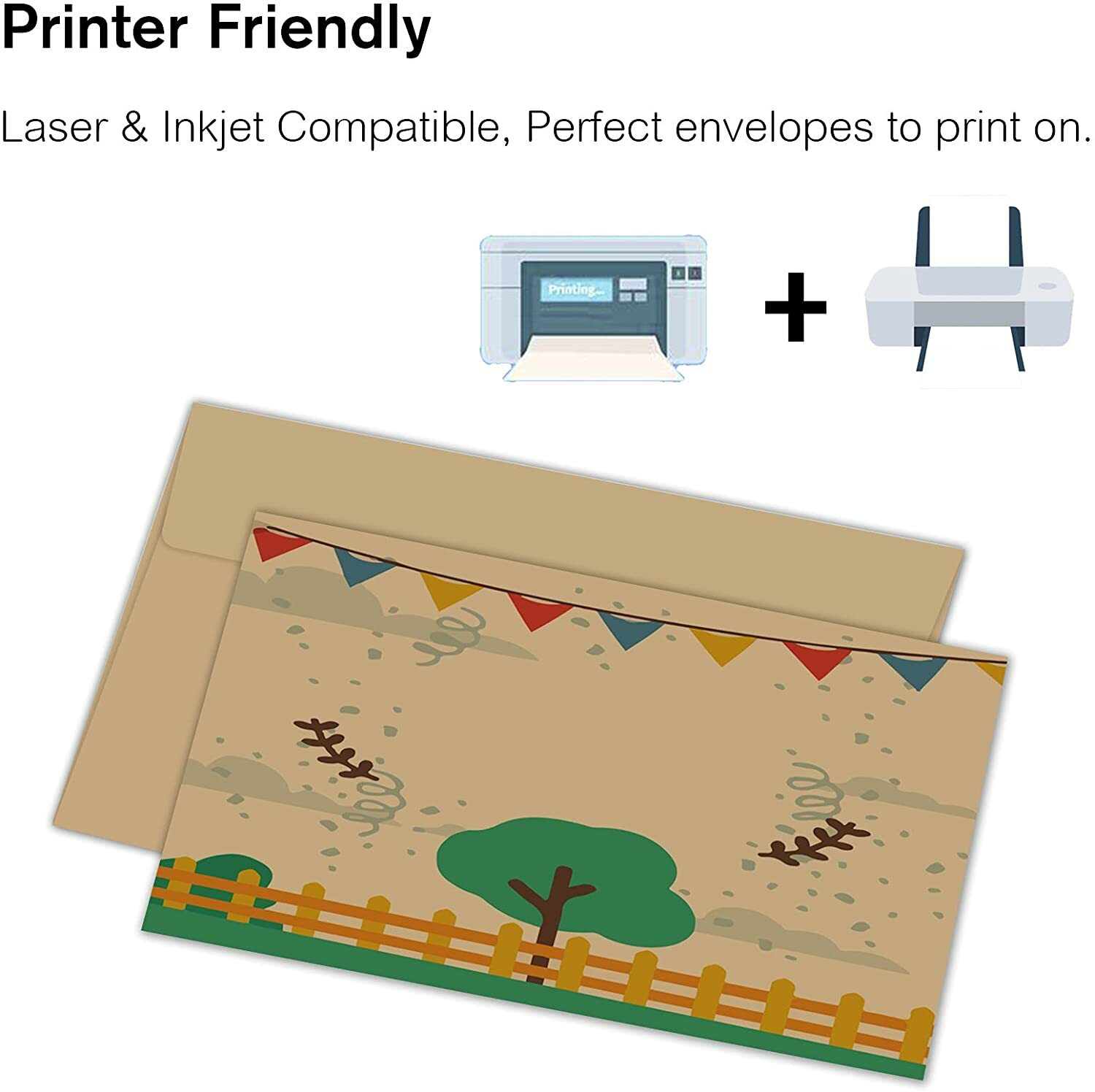 Brown Kraft Envelopes 5x7 A7 5.25x7.25 Self Seal Invitation Envelope 50PK 115g