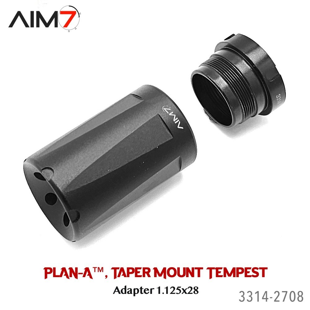 Aim7 1.125"X28 Plan-A taper Mount With Tempest Muzzle Brake