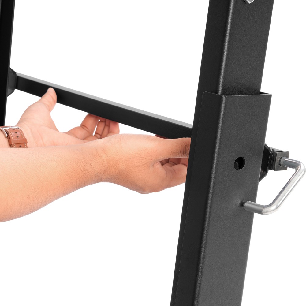 Foldable Topside Creeper Adjustable 48" - 66" Movable Ladder W/ 4 Wheels