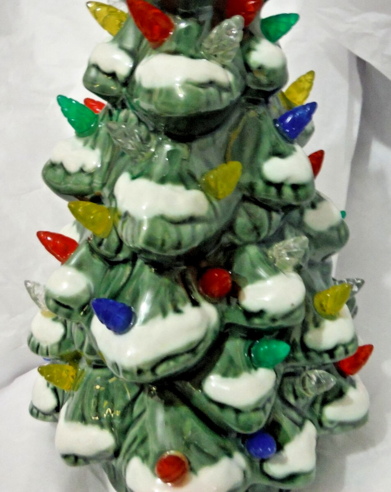 Burton & Burton Decor Ceramic Lighted Christmas Tree, New