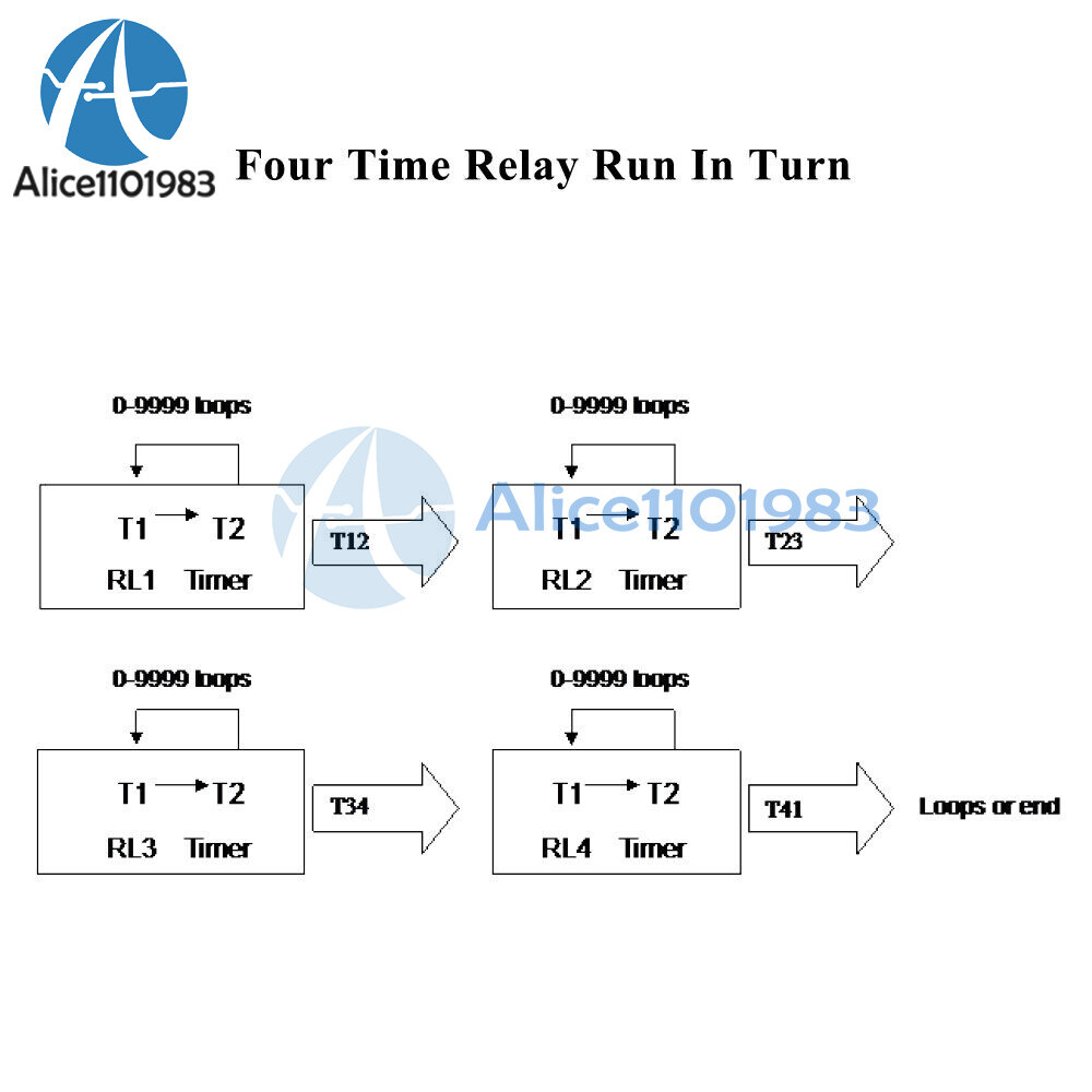 4 Channel Programmable Digital Time Relay Timer Controller Delay Switch Module