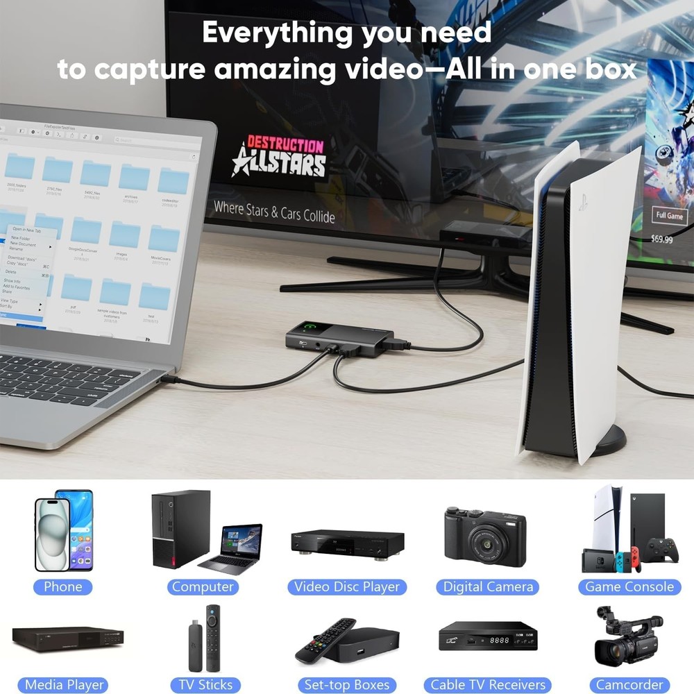 4K 60FPS Portable Video Recoder-Capture Card for Streaming