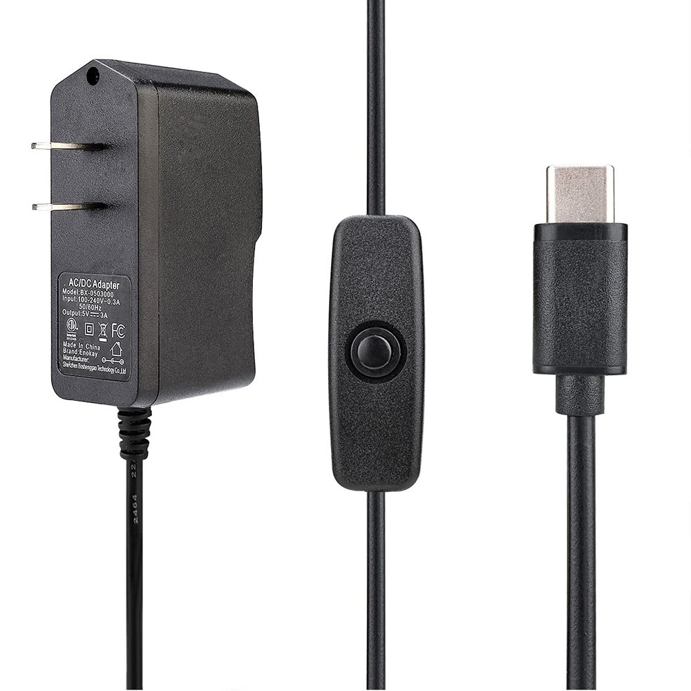 Raspberry Pi 4 b Power Supply 5V 3A USB C Charger Adapter