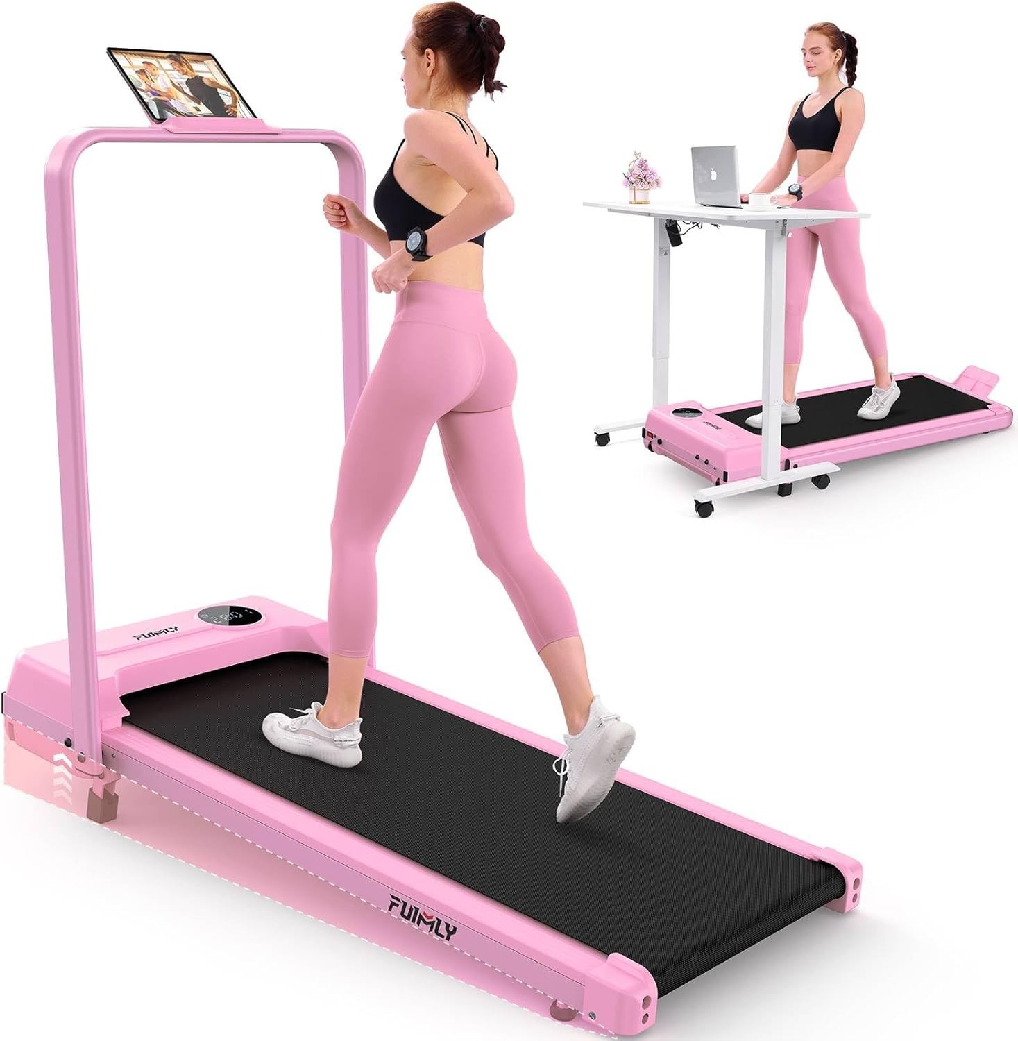 Walking Pad Treadmill with Incline and Handle Bar,Foldable Treadmill for HomeGym