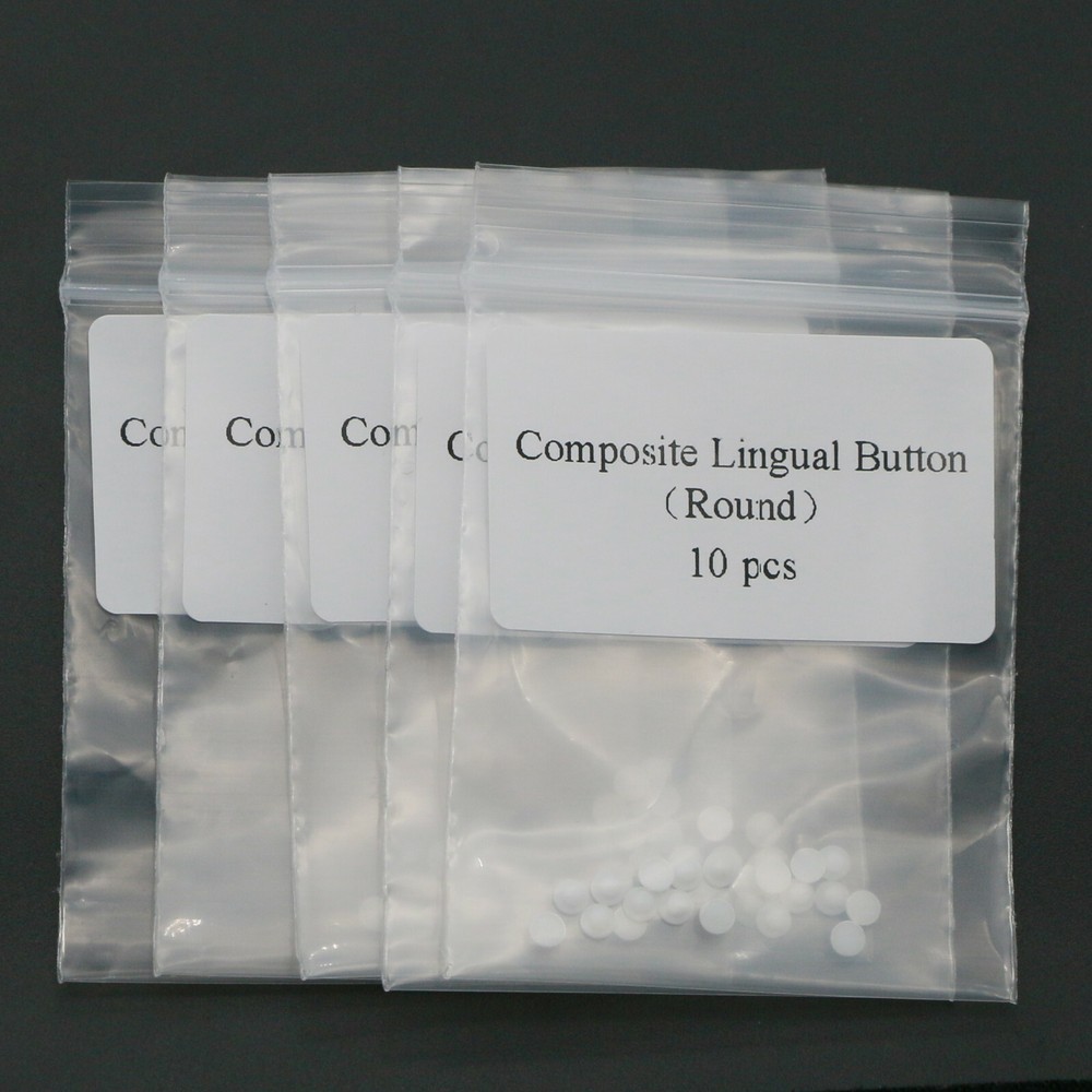 50 Pcs Dental Orthodontic Ceramic Lingual Button Bondable Round Rectangular