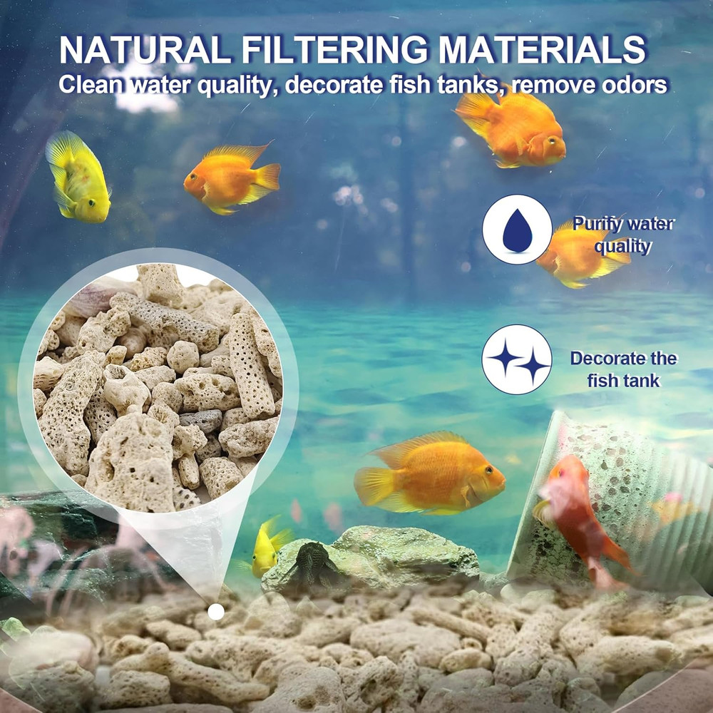 2.2Lb/1000G Crushed Coral Use Freshwater Aquarium Reusable Filter Material