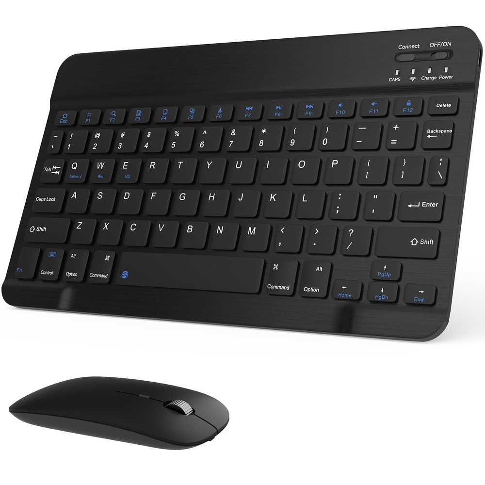Rechargeable Bluetooth Keyboard and Mouse Combo, Universal Ultra-Slim Wireless