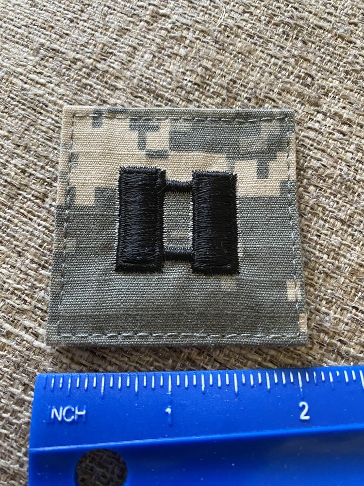US Army Captain CPT O-3 Rank ACU Hook / Loop Pattern Military Patch INV6270