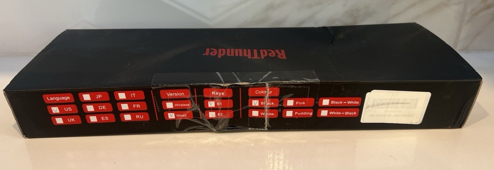 60% Red Thunder Wireless Computer Keyboard Black And Corded Mouse