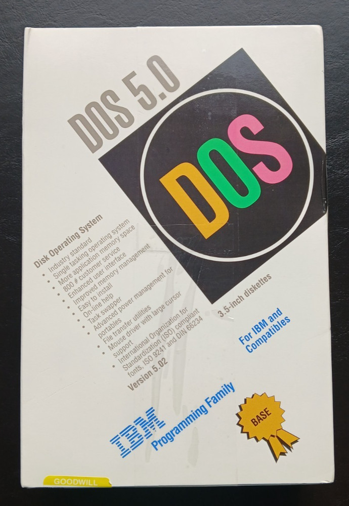 Microsoft MS-DOS 5.0 Programmable Disk Operating System For IBM In Box
