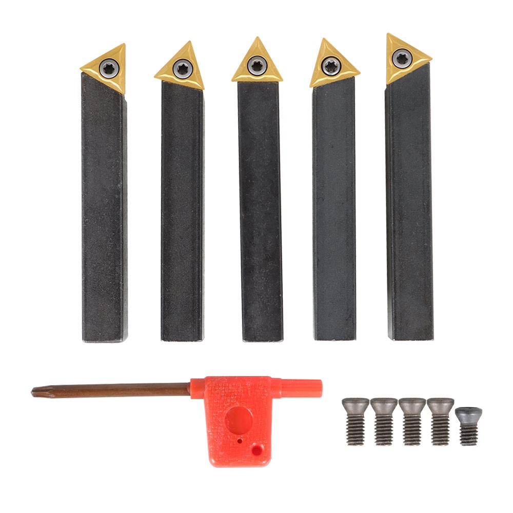 5 Pack 1/2" Carbide Indexable Turning Tool Lathe Tool Bit With Carbide Inserts
