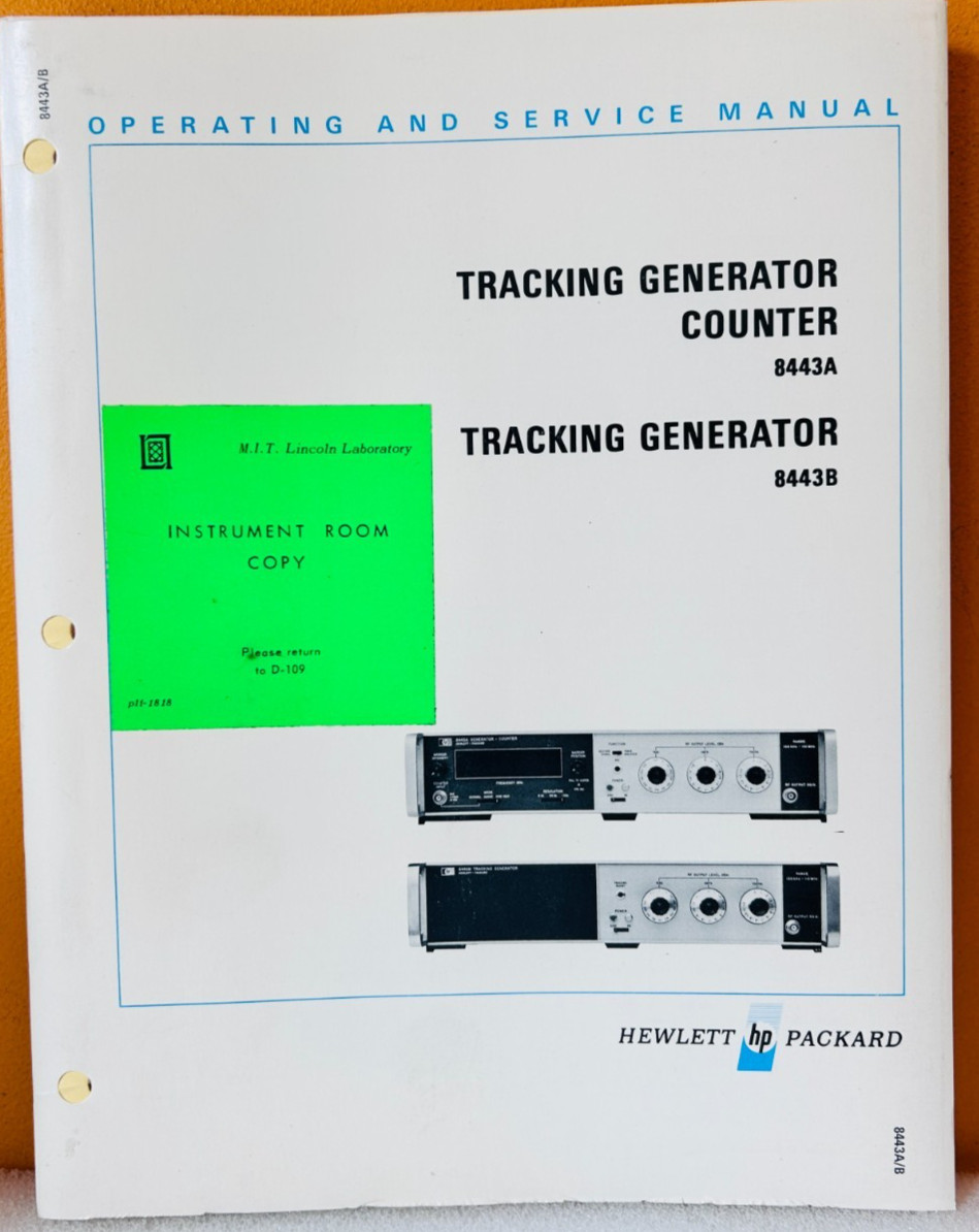 HP 08443-90028 Model 8443A Tracking Generator Counter Oper & Service Manual.