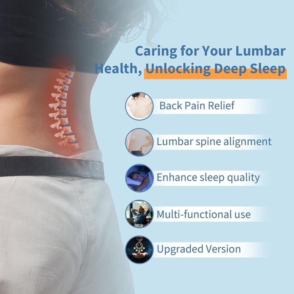 Multi-Functional Memory Foam Lumbar Pillow - Ideal for Sleeping & Relaxation