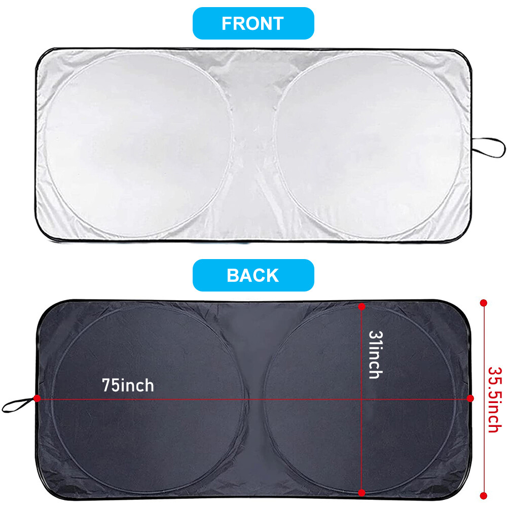 Jumbo Extra Large Car Front Windshield Sun Shade Visor Cover UV Block Foldable