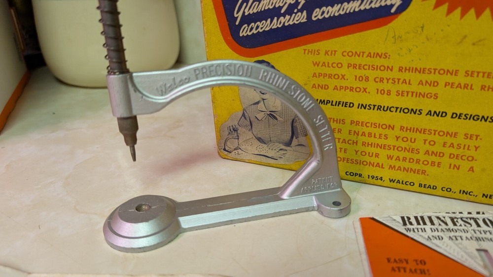 1954 Walco Precision Rhinestone Setter - Craft Tool with Instructions Used