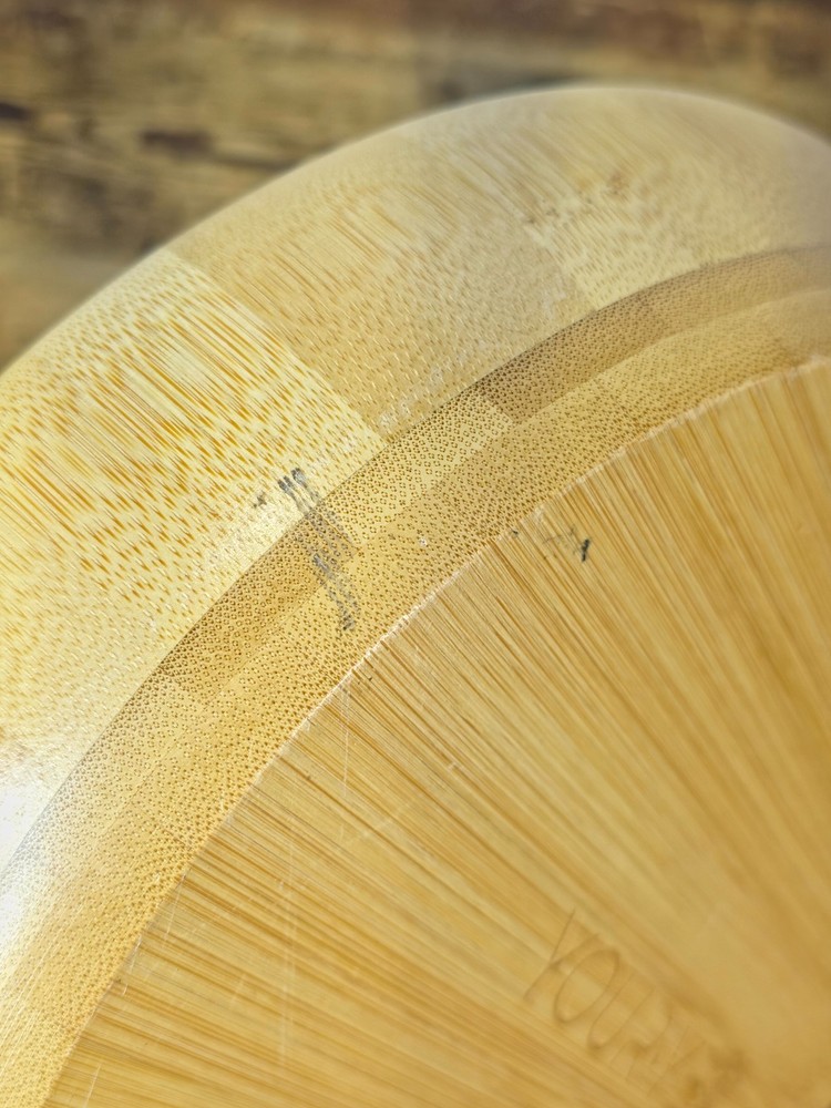 Handcrafted Round Bamboo Serving Tray Bowl