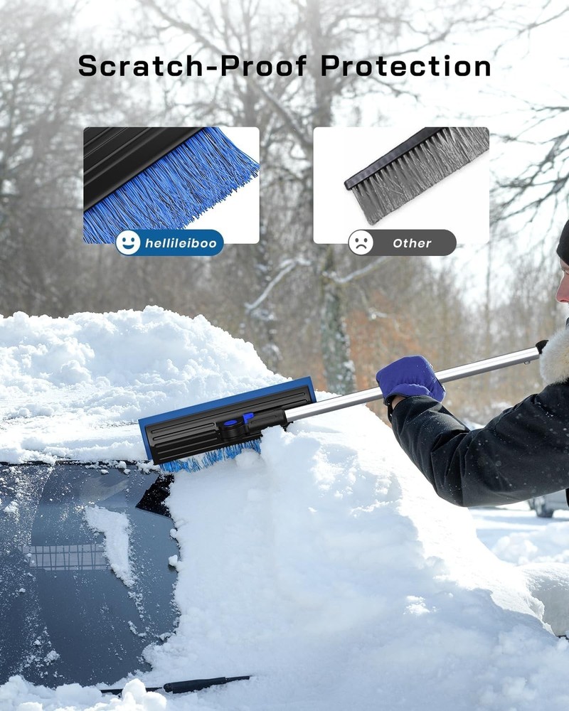 2025 Extra Long 55.7" Ice Scrapers for Car Windshield Multi-Functional Detach...