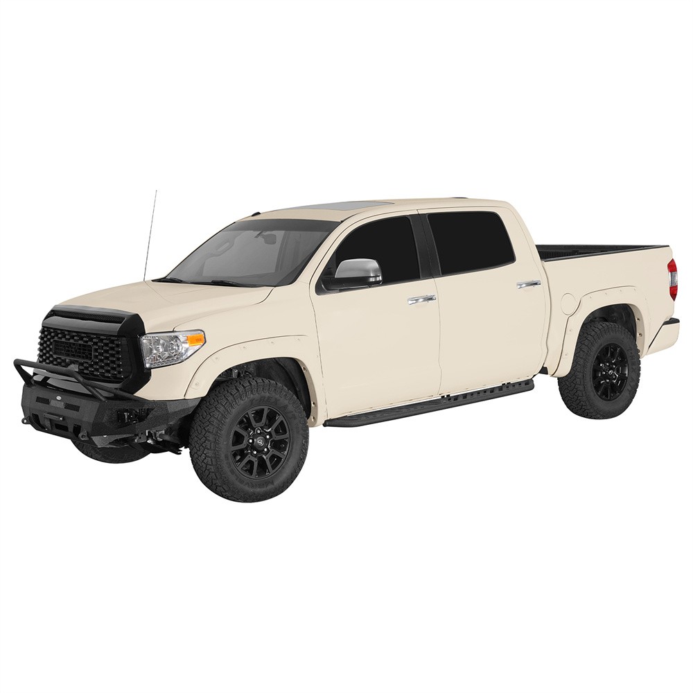 Pair Side Steps Running Boards Slider Rails For 2007-2021 Toyota Tundra CrewMax