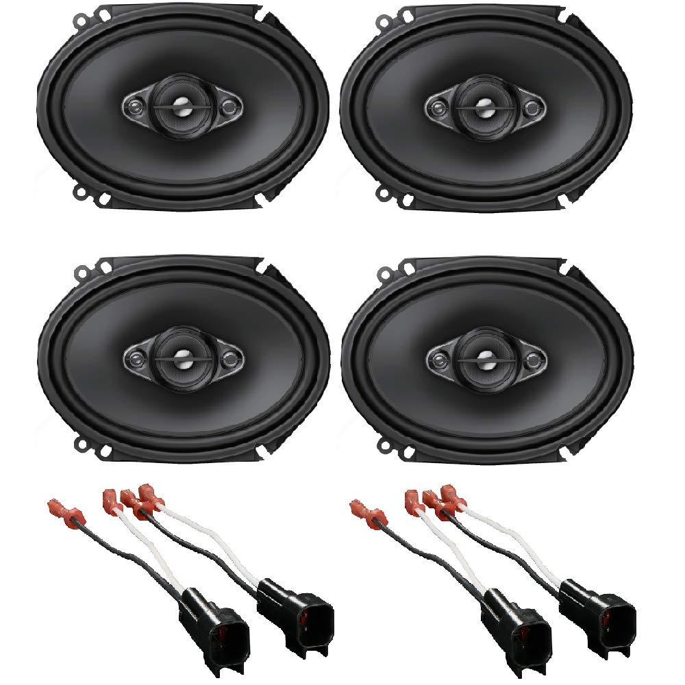 4 Pioneer TS-A6880F 4-Way 6x8" 350W Car Speakers + Adapters for Ford Vehicles