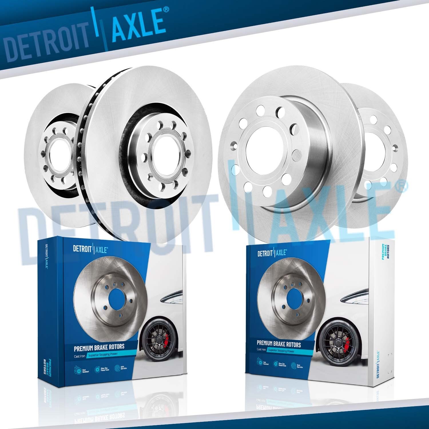 All (4) 280mm Front & 253mm Rear Brake Rotors for 2011 - 2015 Volkswagen Jetta