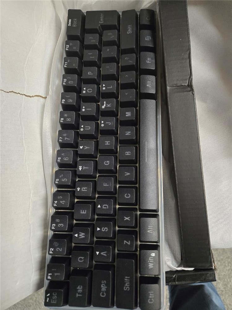 = Red Thunder Mouse and Wireless Computer Keyboard Black 61 Wireless