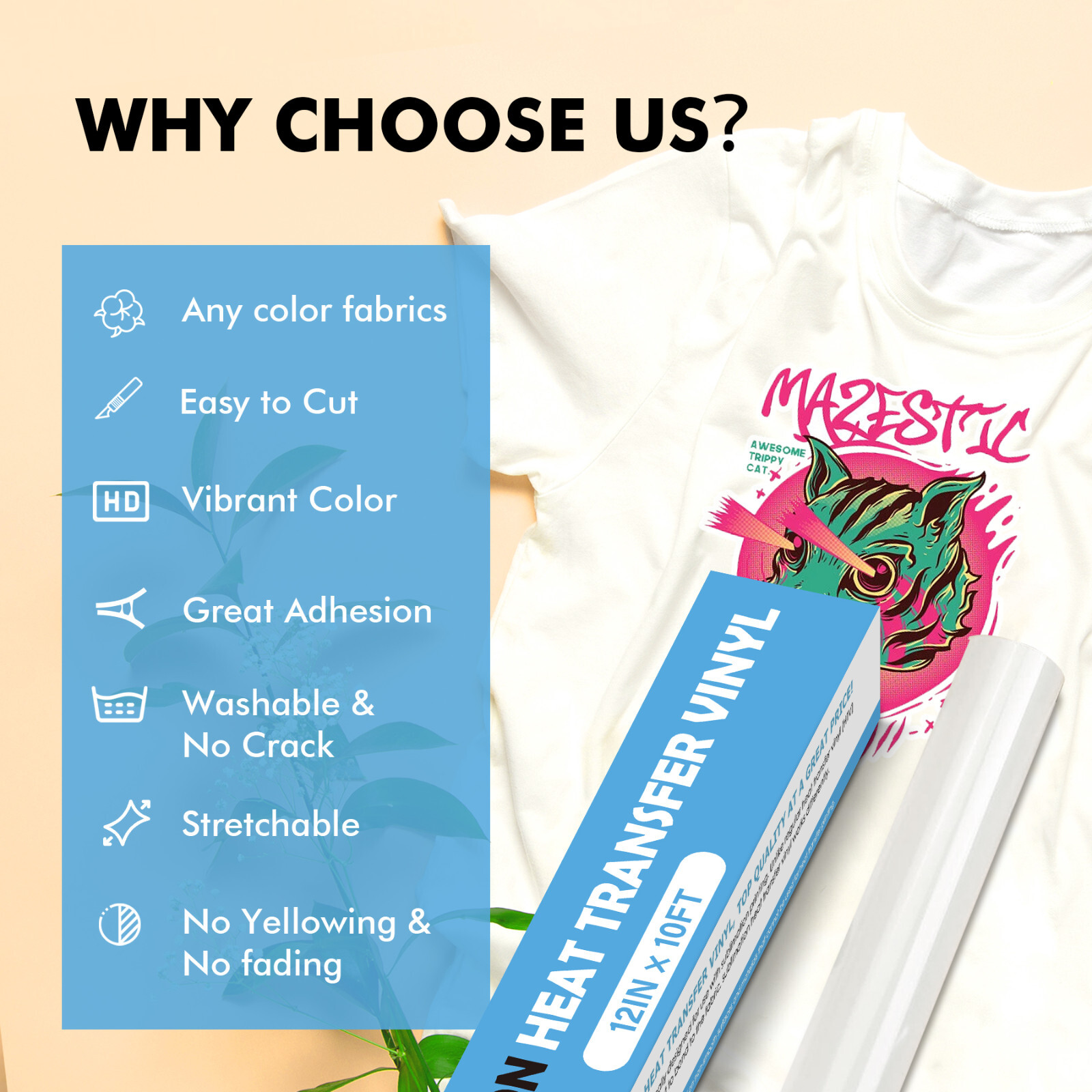 A-SUB Sublimation HTV for Dark Fabrics T-shirt 12" x 10FT-30FT Matte White Vinyl