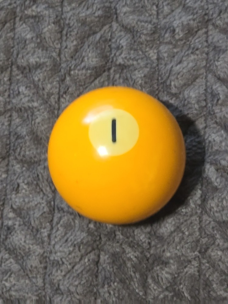 🎱Vintage Replacement Belgian(#1) Pool Ball~Billiards Solid Yellow Ball 2"