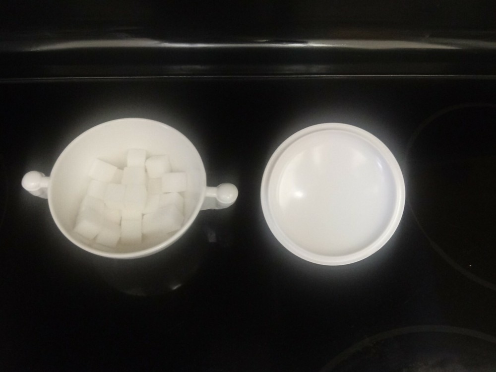 Art Deco White Sugar Bowl
