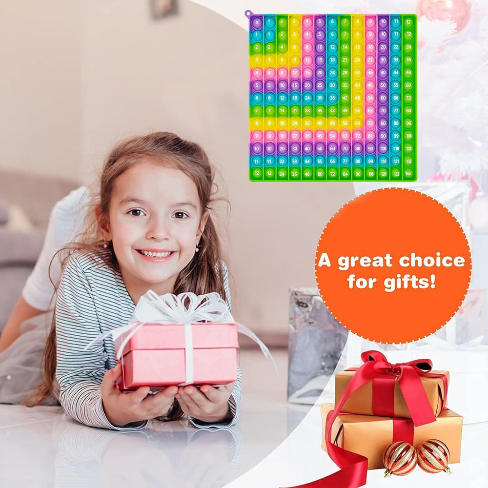 Educational Learning Toys for Kids - Interactive Math Pop Board, 12x12 Chart
