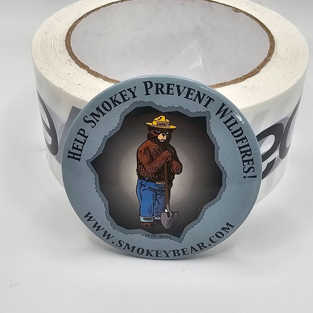 Smokey Bear Prevent Wildfires 2.5" Button Pin Backpack Vest Hat